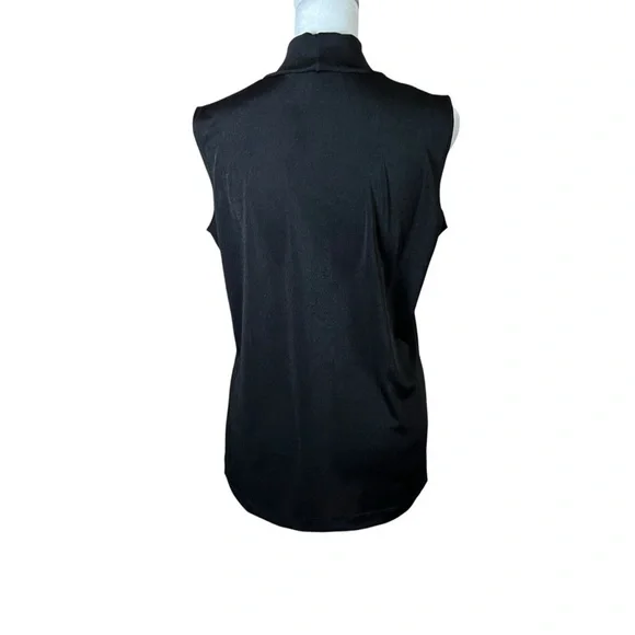 VTG Y2K Carolyn Strauss Slinky Knit Basic Black Minimalist Sleeveless Top USA S - Picture 5 of 8
